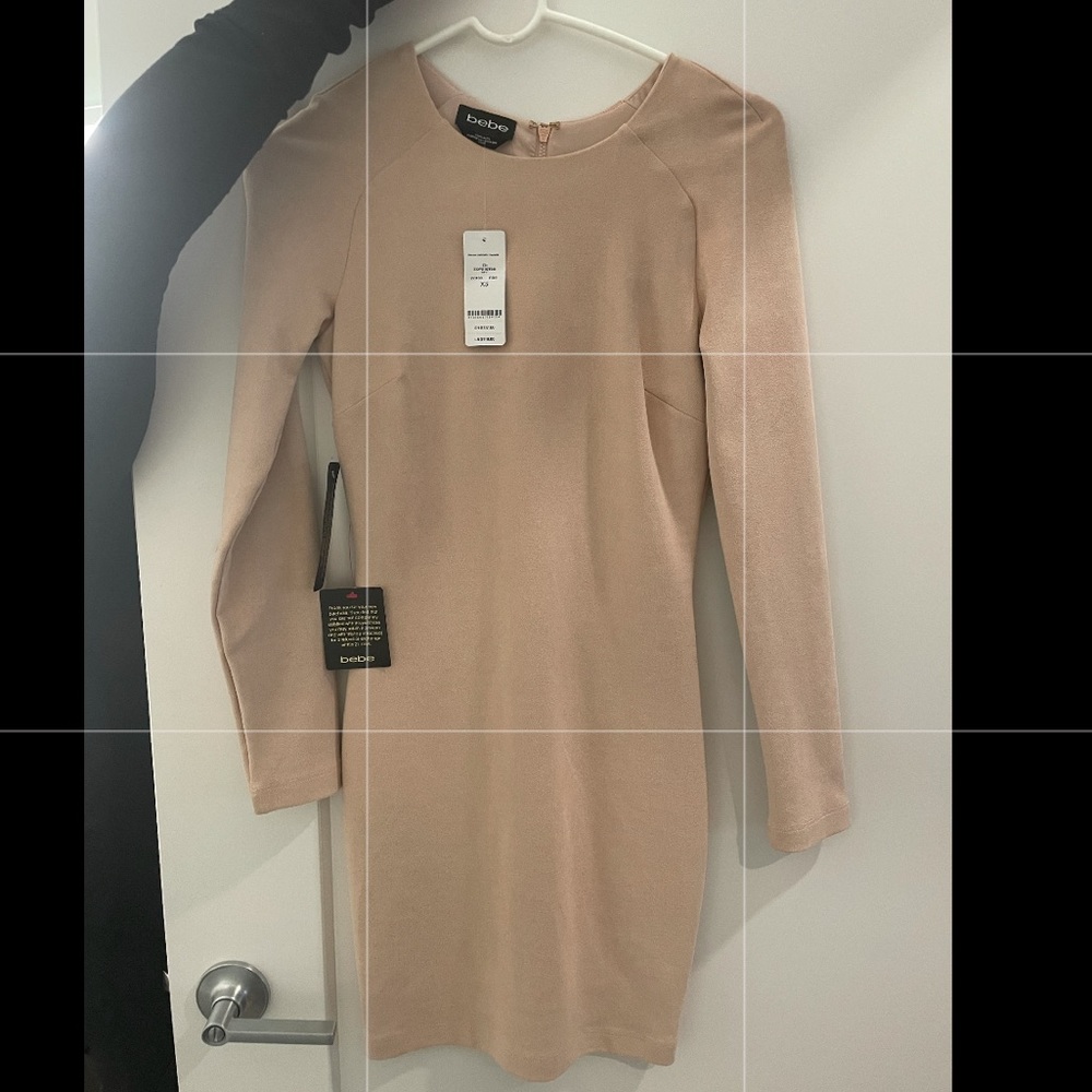 Bebe blush velvet dress - never worn with tags